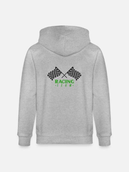 Racing Flag Team - Stanley/Stella CULTIVATOR  Unisex Organic Hooded Jacket - heather grey