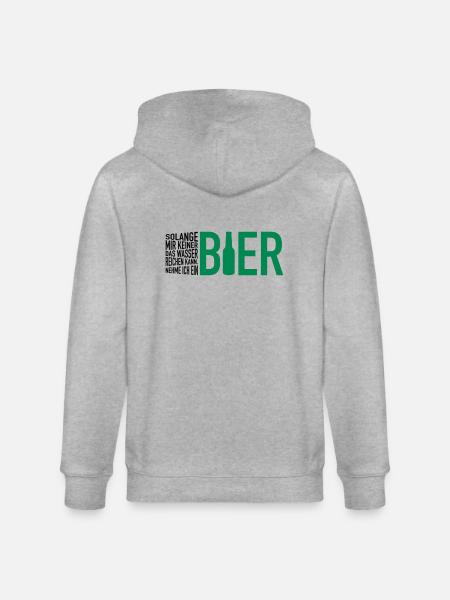 Wasser reichen. Bier - Stanley/Stella Unisex Bio-Kapuzenjacke CULTIVATOR  - Grau meliert