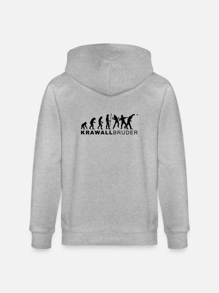 evolution_krawallbruder2 - Stanley/Stella CULTIVATOR  Unisex Organic Hooded Jacket - heather grey