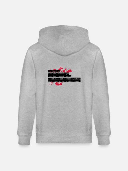 anti-nazi-shirt exit-shirt - Stanley/Stella CULTIVATOR Unisex Organic Hooded Jacket - heather grey