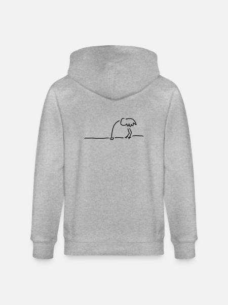vogel-strauß-taktik - Stanley/Stella Unisex Bio-Kapuzenjacke CULTIVATOR - Grau meliert