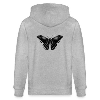 butterfly color lines - Stanley/Stella CULTIVATOR  Unisex Organic Hooded Jacket - heather grey - Back - Luana (180cm)