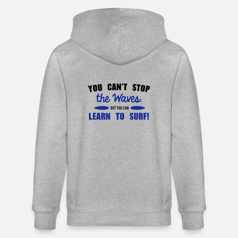 Learn to surf - Veste à capuche bio CULTIVATOR Stanley/Stella Unisexe - gris chiné