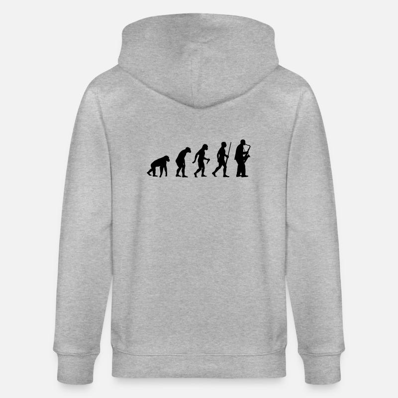 l'évolution du saxophone - Veste à capuche bio CULTIVATOR Stanley/Stella Unisexe - gris chiné
