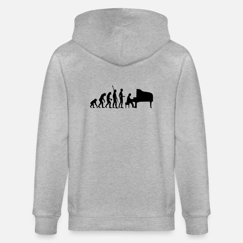 evolution_pianist - Stanley/Stella Unisex Bio-Kapuzenjacke CULTIVATOR  - Grau meliert