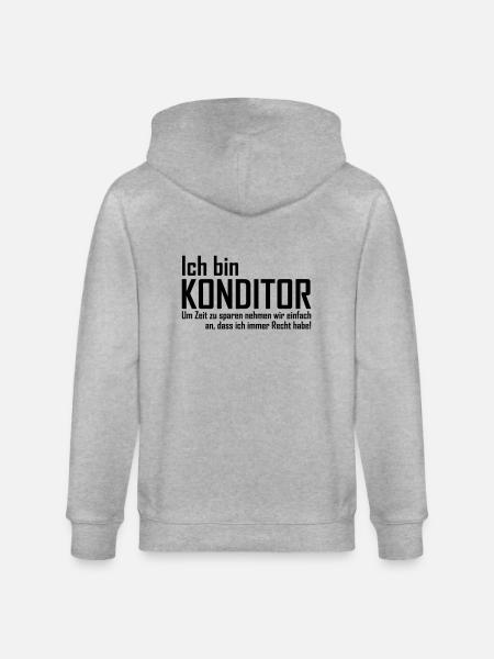 ich bin konditor - Stanley/Stella Unisex Bio-Kapuzenjacke CULTIVATOR  - Grau meliert