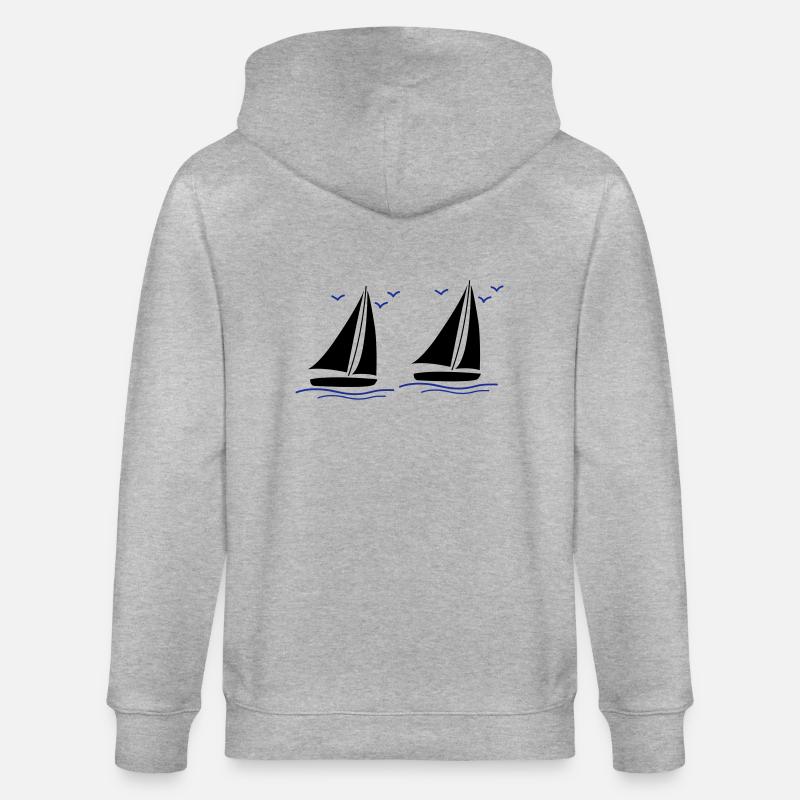 segelboote 02 - Stanley/Stella Unisex Bio-Kapuzenjacke CULTIVATOR  - Grau meliert