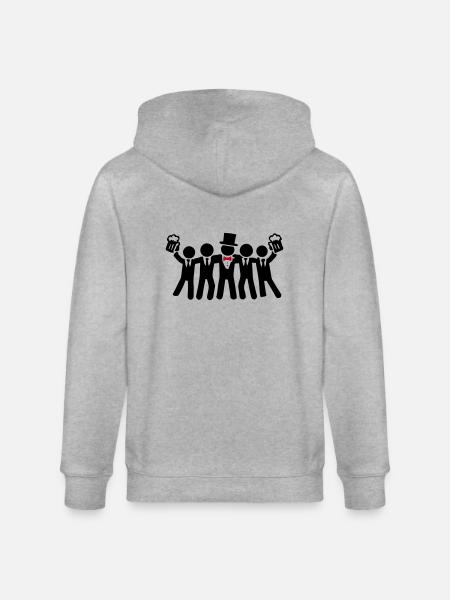 Bachelor Party Junggesellen Team - Stanley/Stella CULTIVATOR  Unisex Organic Hooded Jacket - heather grey