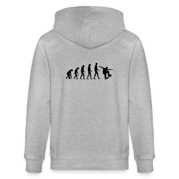 Skater Evolution - Skateboard - Skating - Geschenk - Stanley/Stella Unisex Bio-Kapuzenjacke CULTIVATOR  - Grau meliert - Hinten - Luana (180cm)