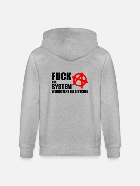 fuck_the_system_2 - Stanley/Stella CULTIVATOR Unisex Organic Hooded Jacket - heather grey