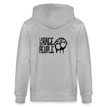 La Rage du Peuple / Politique Rébellion Elections - Veste à capuche bio CULTIVATOR Stanley/Stella Unisexe - gris chiné - Dos - Luana (180cm)