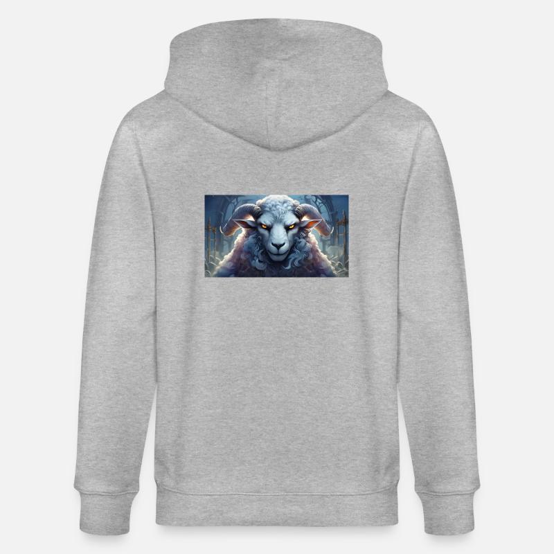 Cute grumpy grouchy animals - sheep - Stanley/Stella CULTIVATOR  Unisex Organic Hooded Jacket - heather grey
