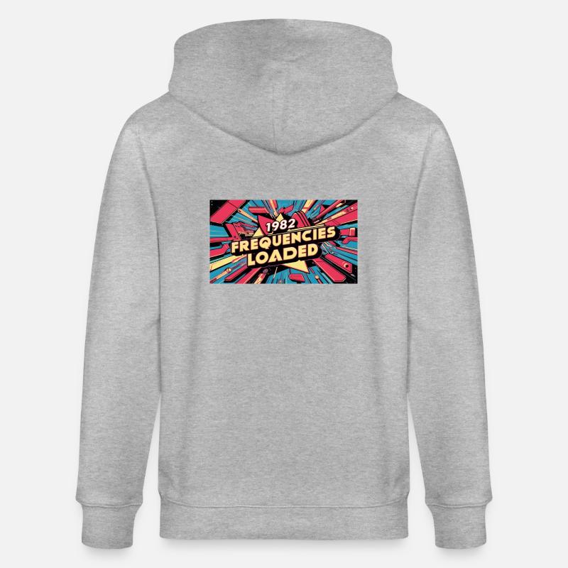 FRÉQUENCES CHARGÉES EXPLOSION DE 1982 - Veste à capuche bio CULTIVATOR Stanley/Stella Unisexe - gris chiné