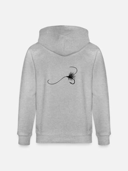 Fly Fishing Angler Gone Fishing - Stanley/Stella CULTIVATOR  Unisex Organic Hooded Jacket - heather grey