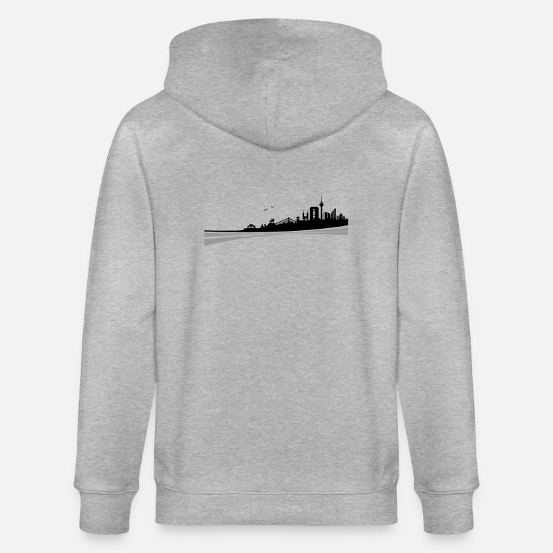Skyline - Düsseldorf - Stanley/Stella Unisex Bio-Kapuzenjacke CULTIVATOR  - Grau meliert