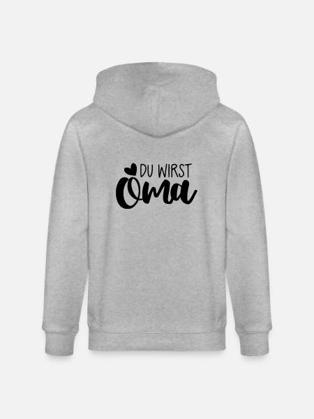 Du wirst Oma - Stanley/Stella Unisex Bio-Kapuzenjacke CULTIVATOR  - Grau meliert