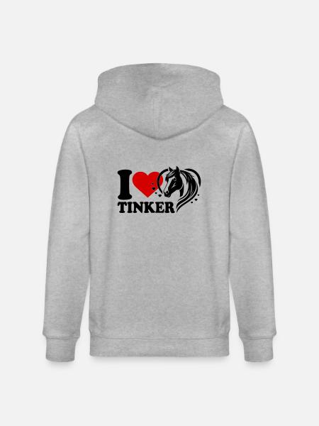 J’adore le cheval Tinker - Veste à capuche bio CULTIVATOR Stanley/Stella Unisexe - gris chiné