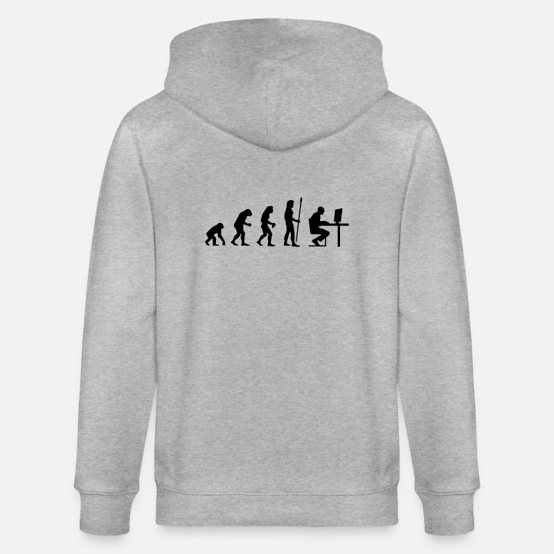 evolution_pc_3 - Stanley/Stella CULTIVATOR  Unisex Organic Hooded Jacket - heather grey