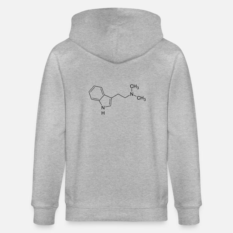 DMT dimethyltryptamine structural formula - Stanley/Stella CULTIVATOR  Unisex Organic Hooded Jacket - heather grey