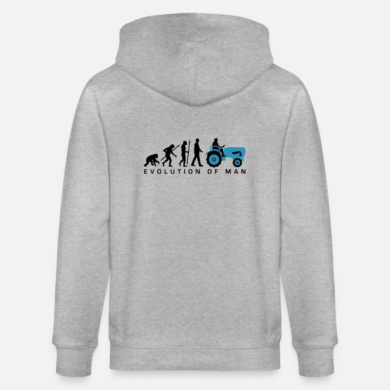 evolution_bauer_mit_traktor_032013_a_2c - Stanley/Stella Unisex Bio-Kapuzenjacke CULTIVATOR  - Grau meliert