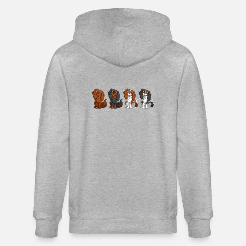 Cavalier King Charles - Ligne - Veste à capuche bio CULTIVATOR Stanley/Stella Unisexe - gris chiné