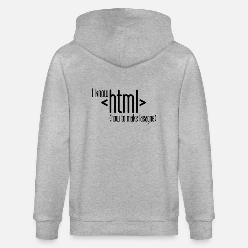 I know HTML - Stanley/Stella Unisex Bio-Kapuzenjacke CULTIVATOR  - Grau meliert