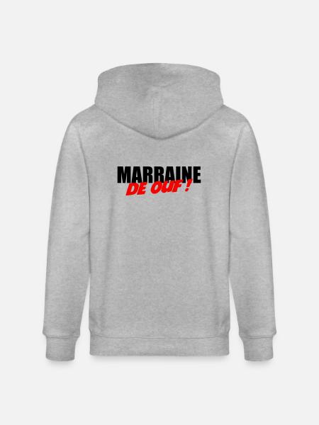 Marraine de ouf ! - Veste à capuche bio CULTIVATOR Stanley/Stella Unisexe - gris chiné
