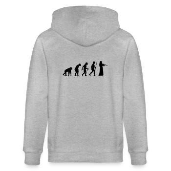 Évolution de la flûte féminine - Veste à capuche bio CULTIVATOR Stanley/Stella Unisexe - gris chiné - Dos - Luana (180cm)