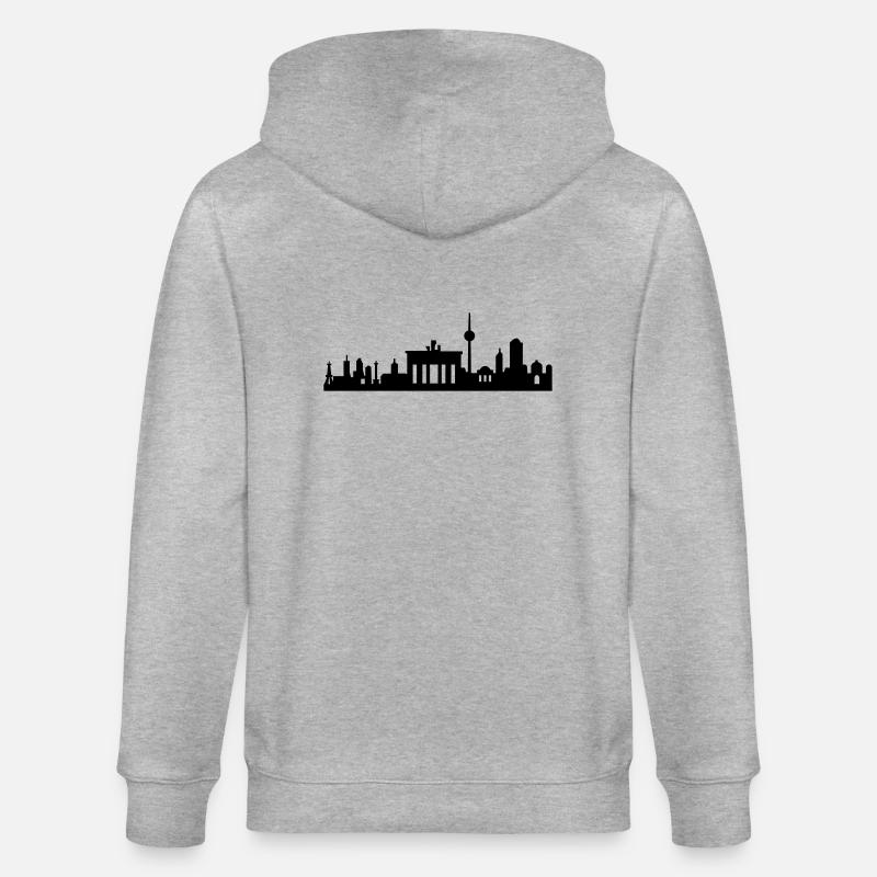 Berlin Skyline klein abstrakt - Stanley/Stella Unisex Bio-Kapuzenjacke CULTIVATOR - Grau meliert