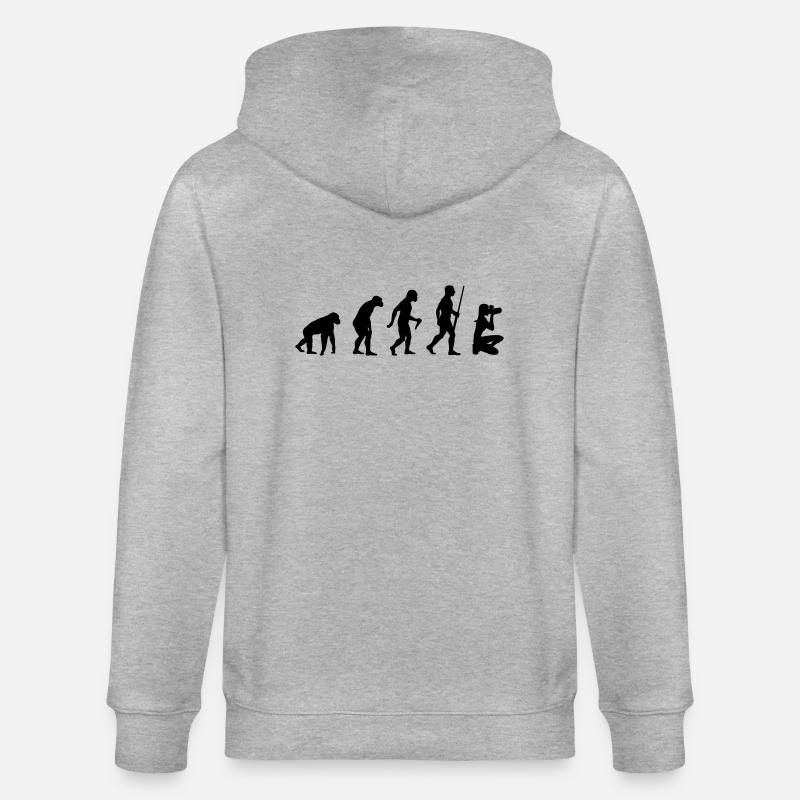 L'évolution du photographe - Veste à capuche bio CULTIVATOR Stanley/Stella Unisexe - gris chiné