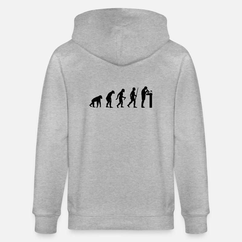 Biologe Evolution - Stanley/Stella Unisex Bio-Kapuzenjacke CULTIVATOR  - Grau meliert