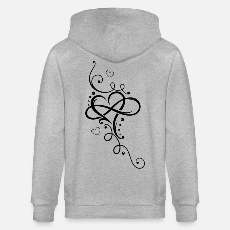 Herz, Unendlichkeit, heart, infinity - Stanley/Stella Unisex Bio-Kapuzenjacke CULTIVATOR  - Grau meliert