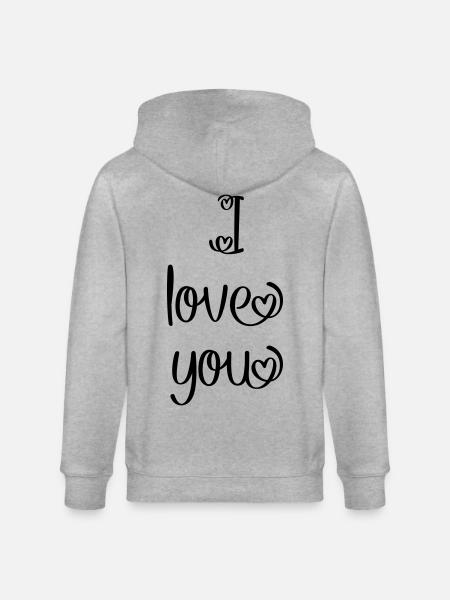 Je t'aime - Veste à capuche bio CULTIVATOR Stanley/Stella Unisexe - gris chiné