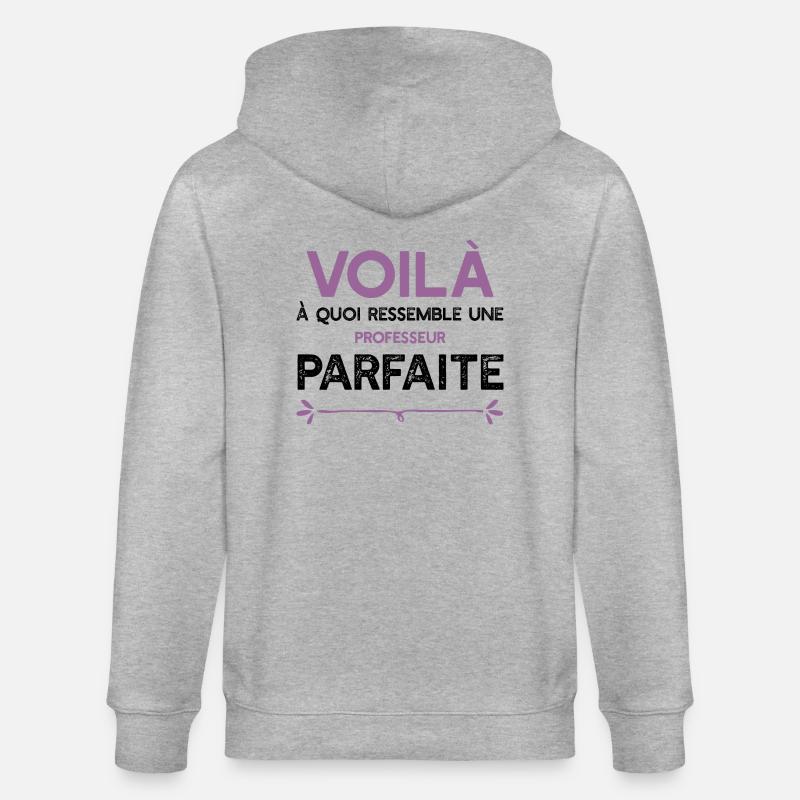 Une Professeur parfaite cadeau - Veste à capuche bio CULTIVATOR Stanley/Stella Unisexe - gris chiné