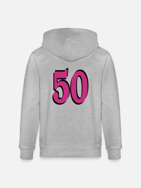 50th Birthday - Stanley/Stella CULTIVATOR  Unisex Organic Hooded Jacket - heather grey