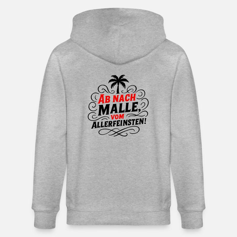 Ab Nach Malle Spruch - Stanley/Stella Unisex Bio-Kapuzenjacke CULTIVATOR  - Grau meliert