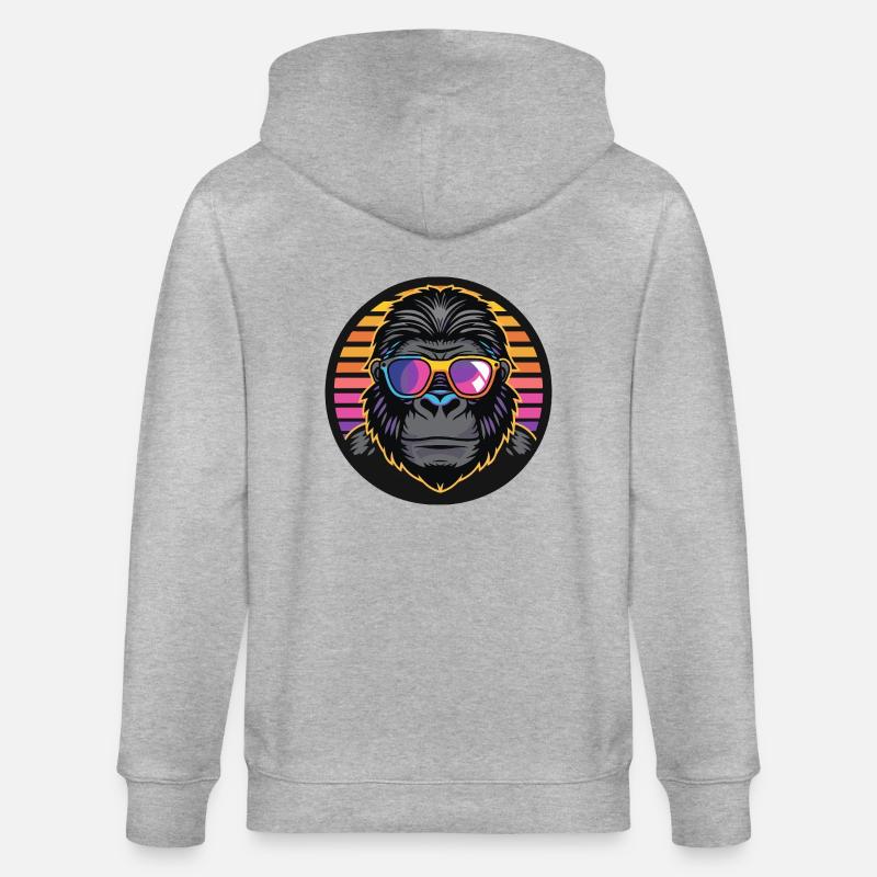 Gorilla Comic Cool - Stanley/Stella Unisex Bio-Kapuzenjacke CULTIVATOR  - Grau meliert