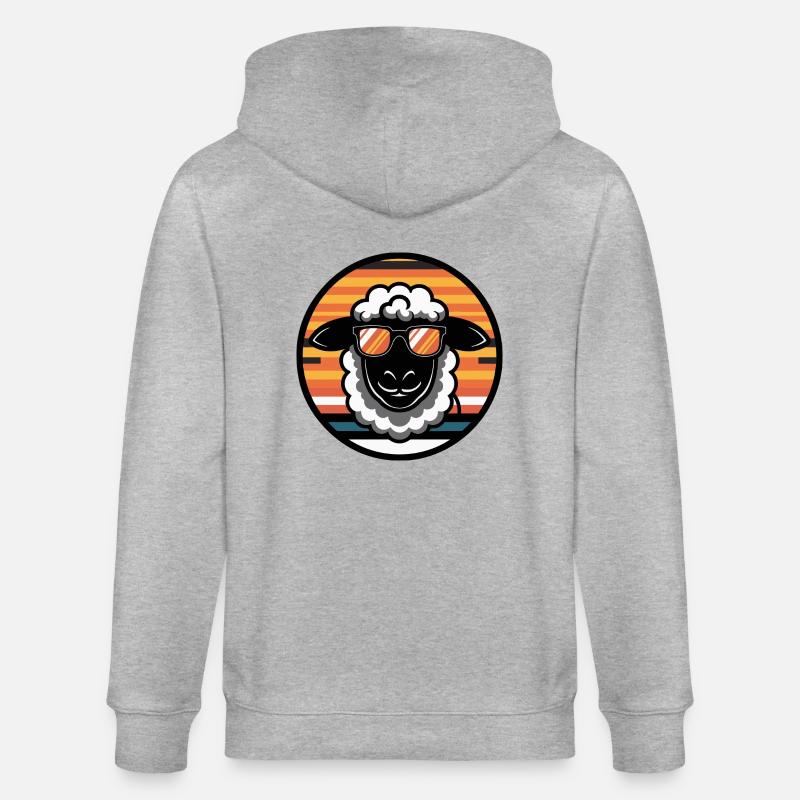 Schaf Comic Cool - Stanley/Stella Unisex Bio-Kapuzenjacke CULTIVATOR  - Grau meliert