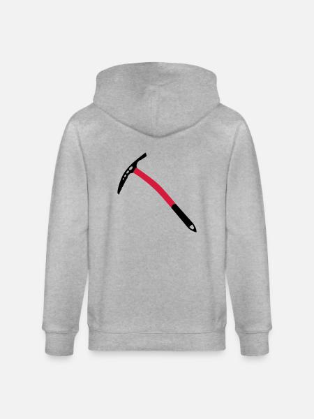 Klatring, tovværk, knob, bjerg, carbine, - Stanley/Stella økologisk unisex-hættejakke CULTIVATOR - grå meleret