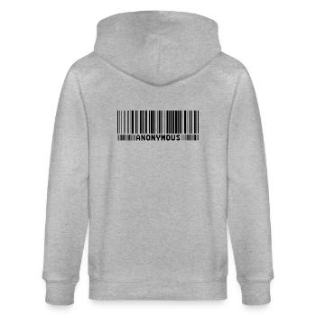 Anonymous code à barres - Nous sommes légion - shirt - Veste à capuche bio CULTIVATOR Stanley/Stella Unisexe - gris chiné - Dos - Luana (180cm)