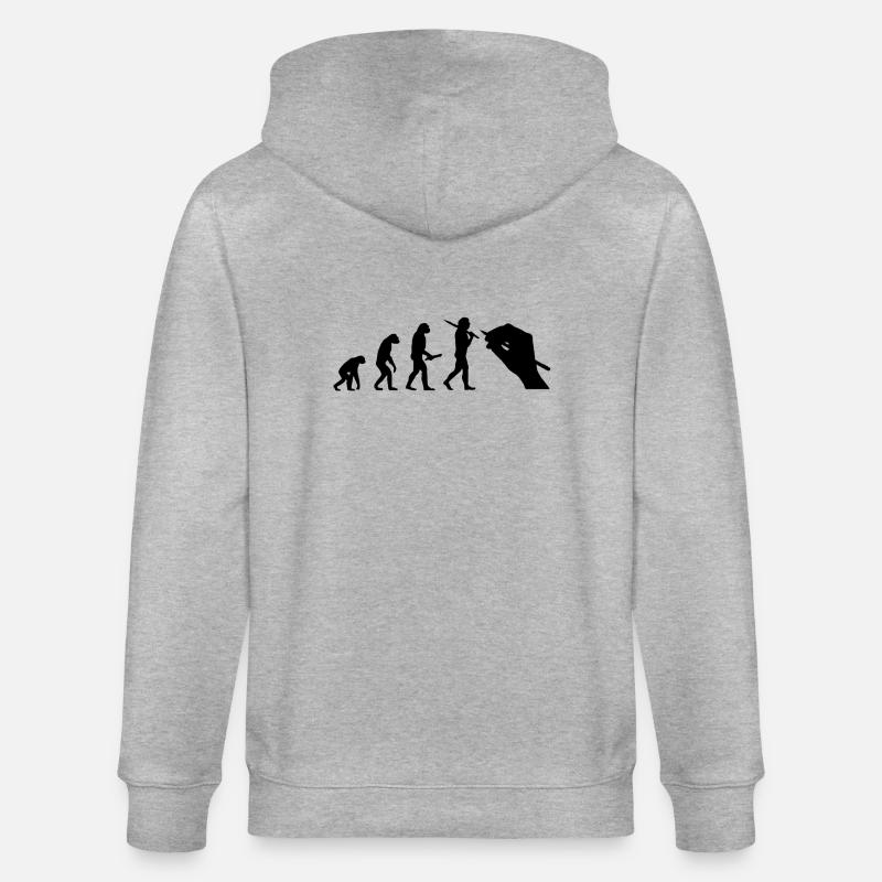 Evolution development progress human artist - Stanley/Stella CULTIVATOR  Unisex Organic Hooded Jacket - heather grey