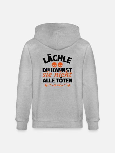 Lächle Du kannst sie nicht alle töten - Stanley/Stella Unisex Bio-Kapuzenjacke CULTIVATOR - Grau meliert