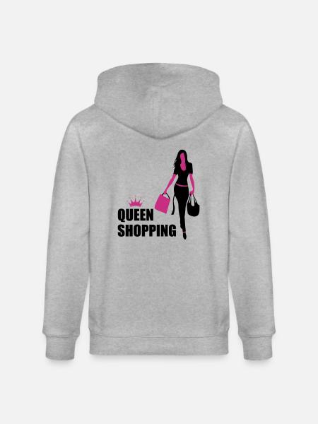 Queen Shopping Crown - Stanley/Stella CULTIVATOR Unisex Organic Hooded Jacket - heather grey
