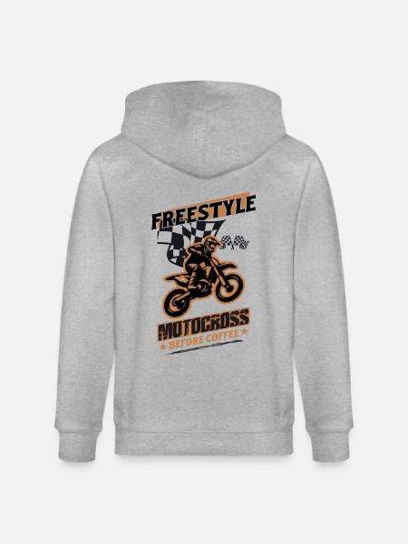 Dirtbike Rider Freestyle Motorcross MX Motocross - Stanley/Stella CULTIVATOR  Unisex Organic Hooded Jacket - heather grey