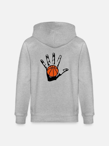 hand hand ball basketball1 - Stanley/Stella CULTIVATOR  Unisex Organic Hooded Jacket - heather grey