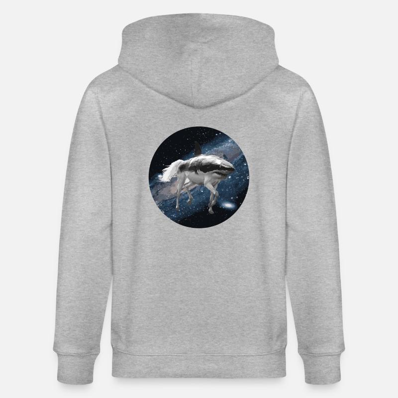 Cheval de requin dans l'espace - Veste à capuche bio CULTIVATOR Stanley/Stella Unisexe - gris chiné