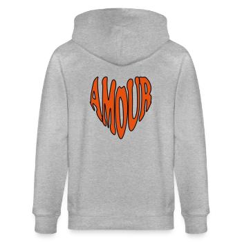 AMOUR Herz - Stanley/Stella Unisex Bio-Kapuzenjacke CULTIVATOR  - Grau meliert - Hinten - Luana (180cm)