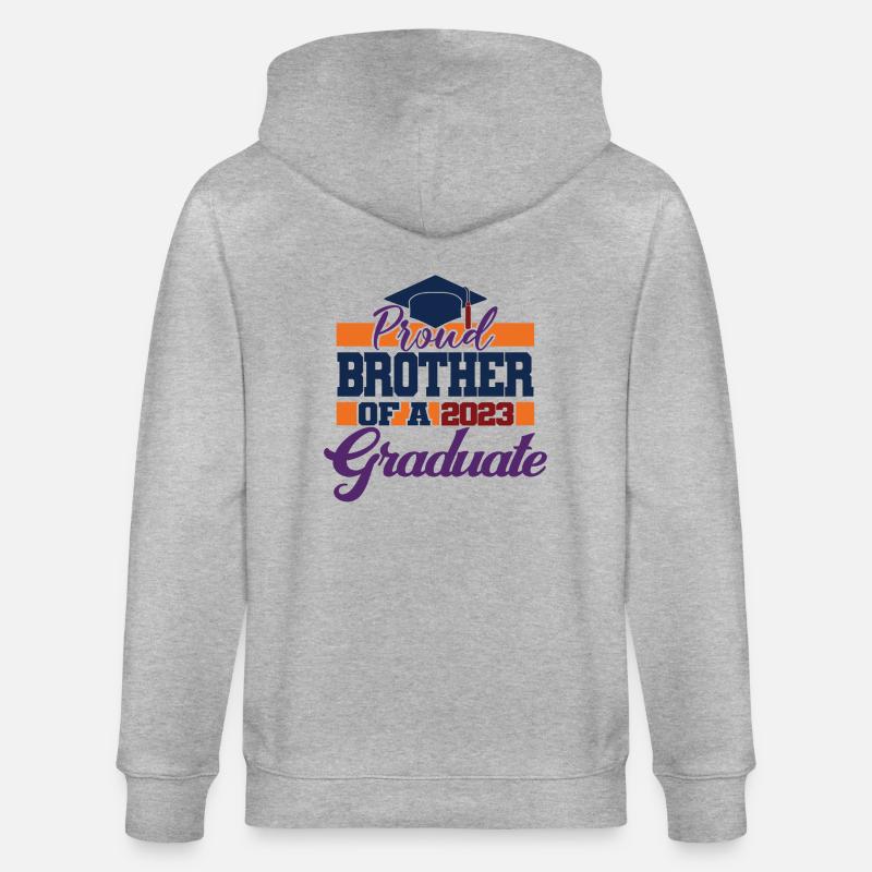 Stolzer Bruder eines Abschlussgeschenks 2023 - Stanley/Stella Unisex Bio-Kapuzenjacke CULTIVATOR  - Grau meliert