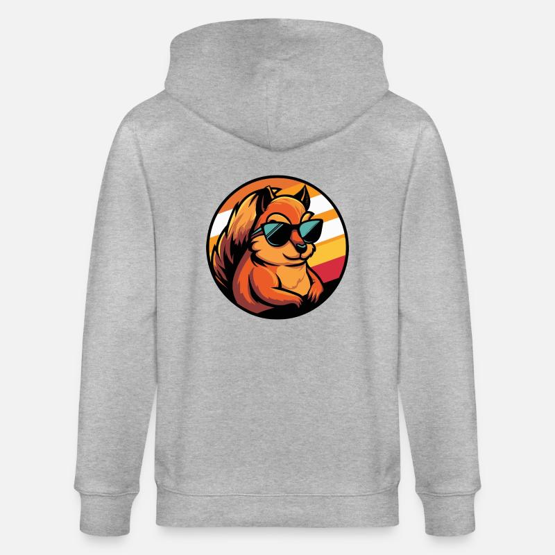 Squirrel Comic Cool - Stanley/Stella CULTIVATOR Unisex Organic Hooded Jacket - heather grey