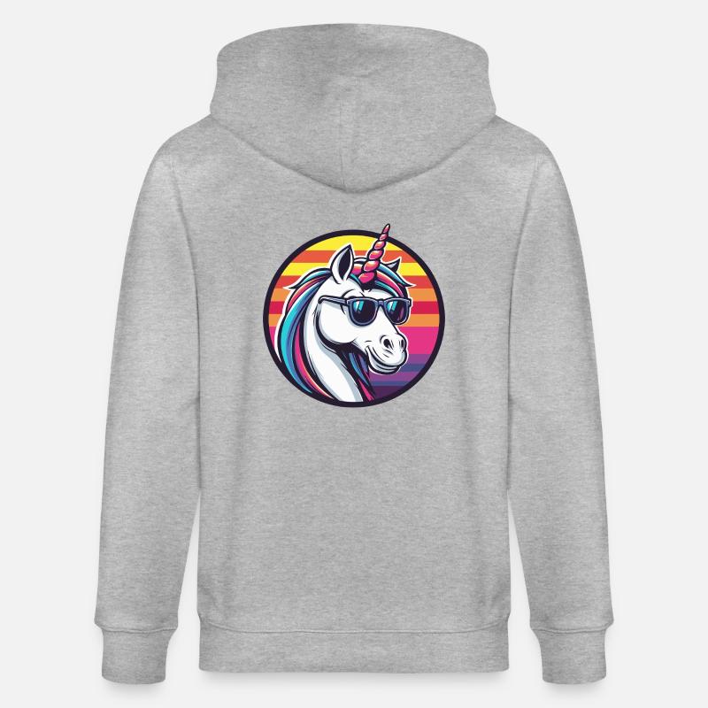 Einhorn Cool Comic - Stanley/Stella Unisex Bio-Kapuzenjacke CULTIVATOR  - Grau meliert